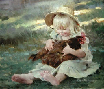 ペットと子供 Painting - キッドMW02ペットキッズ